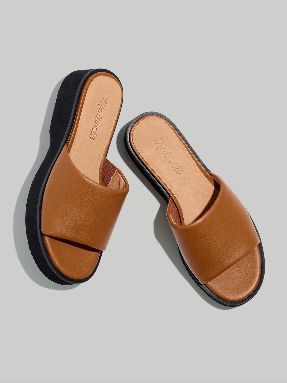 Madewell Brown leather meesha platform mule
